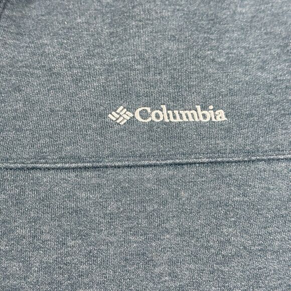 Columbia Sweatshirt‎ Mens XL Green 1/4 Zip Fleece Embroidered Hiking Mock Neck - Picture 2 of 10